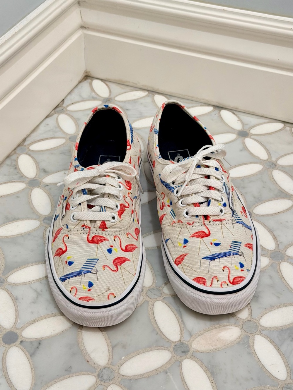 Vans Authentic Flamingo Beach Chair Canvas Low Top Sneakers Skate Women’s 9.5